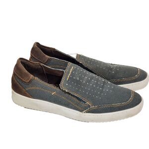 Roan Bed Stu Shoes Mens 9/42 Kayson Gray Canvas Suede Slip On Loafer Casual